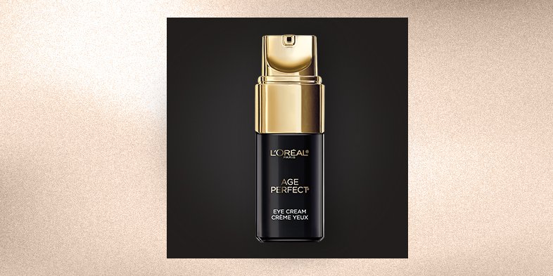 Close-up product shot of L’Oréal Paris Age Perfect Cell Renewal Anti-Aging Eye Cream Treatment.